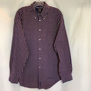 Tommy Hilfiger Blue Plaid Button Down Shirt Sz L